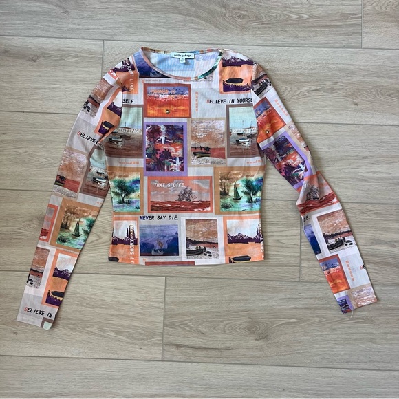 Pretty Garbage Women's Indio Photo Print Mesh Top - Picture 1 of 7